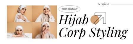 Fashion Hijab Styling Twitter Design Template