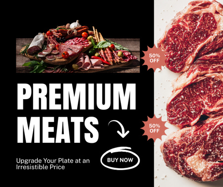 Designvorlage Premium Meat Products für Facebook