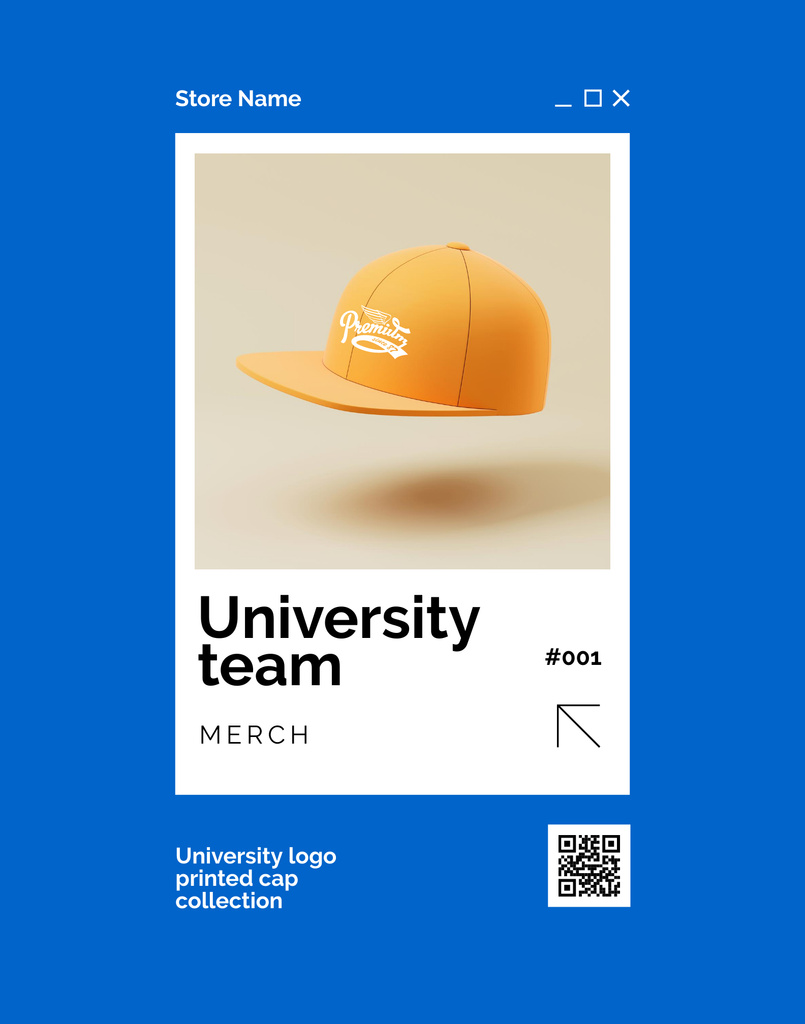 University Team Signature Cap Poster 22x28in Design Template