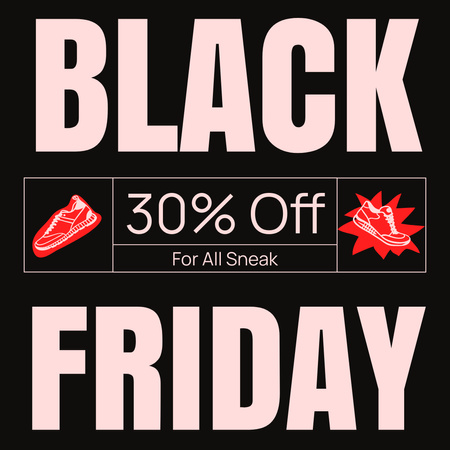 Modèle de visuel Offres spéciales du Black Friday et économies à gogo - Instagram AD