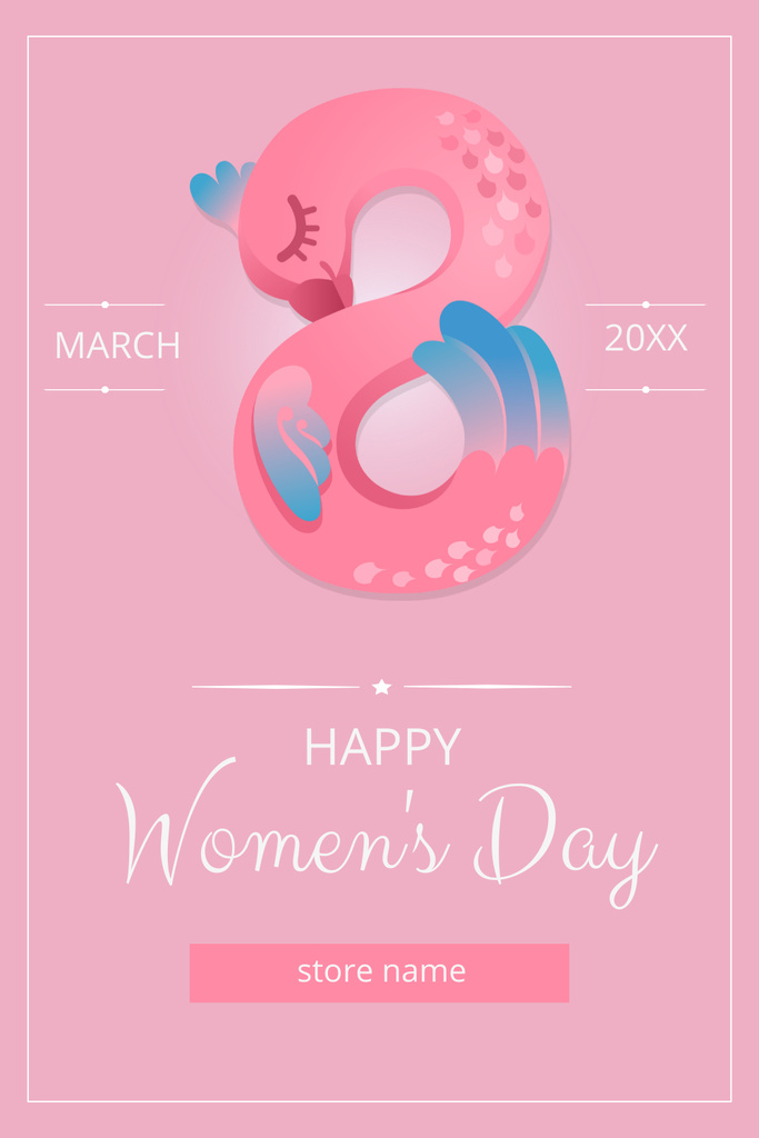 Template di design International Women's Day Greeting with Creative Illustration Pinterest