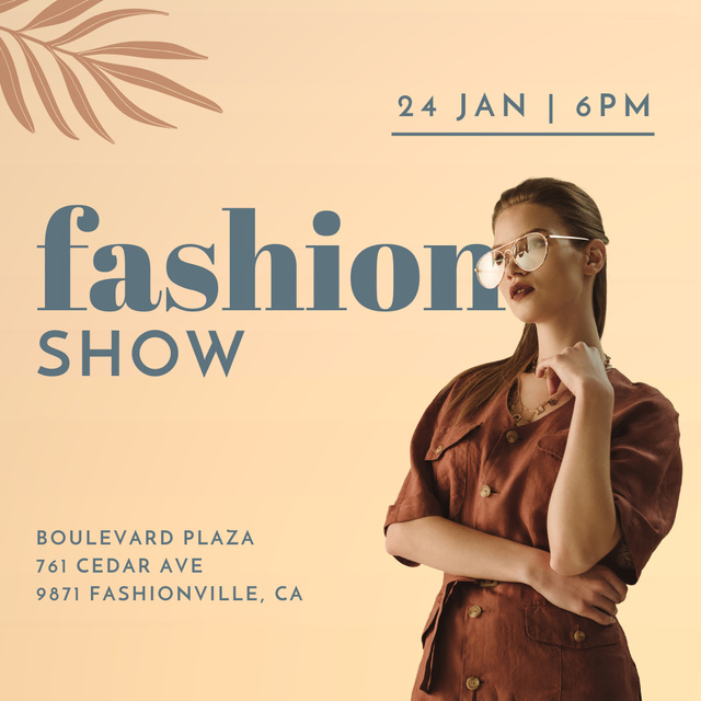 Fashion Show Ad with Woman Instagram Design Template