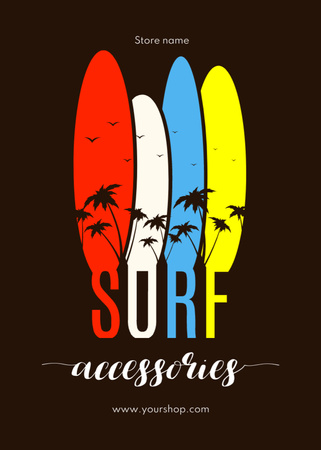 Surf Accessories Offer Postcard 5x7in Vertical Design Template