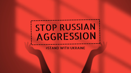 Stop Russian Aggression Zoom Background Design Template