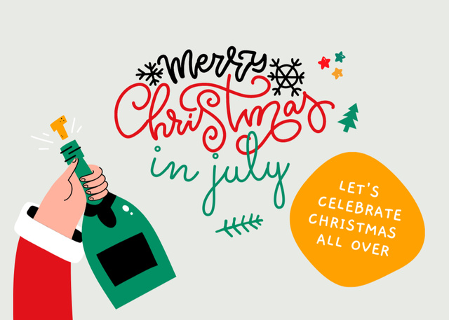 Merry Splendor of July Christmas Flyer 5x7in Horizontal – шаблон для дизайна