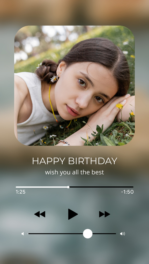 Song for Young Woman's Birthday Instagram Story – шаблон для дизайну