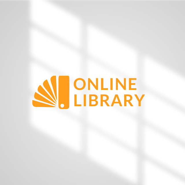 Designvorlage Emblem of Online Library für Logo 1080x1080px