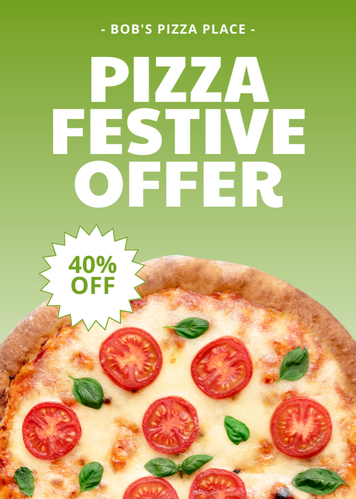 Offer Discounts at Pizza Festival Flayer Design Template