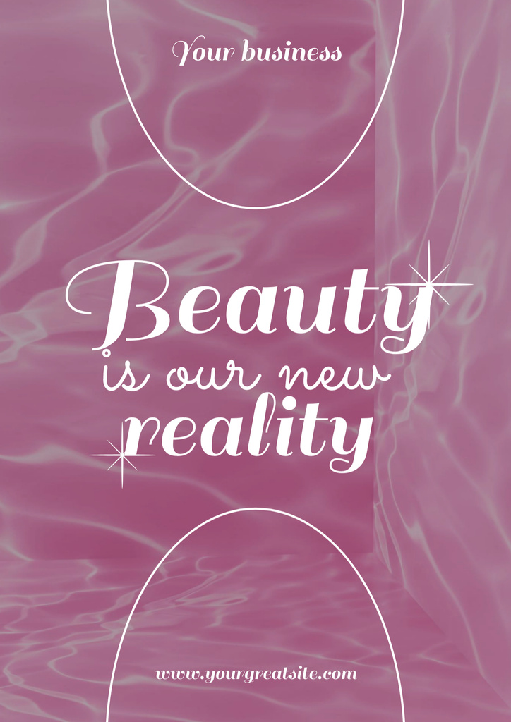 Beauty Inspiration And Citation About Reality on Pink Bright Pattern Poster B2 Tasarım Şablonu