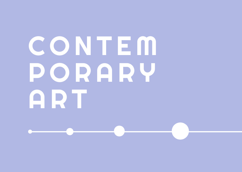 Contemporary Artworks on Exhibit Announcement In Purple Flyer A6 Horizontal – шаблон для дизайну