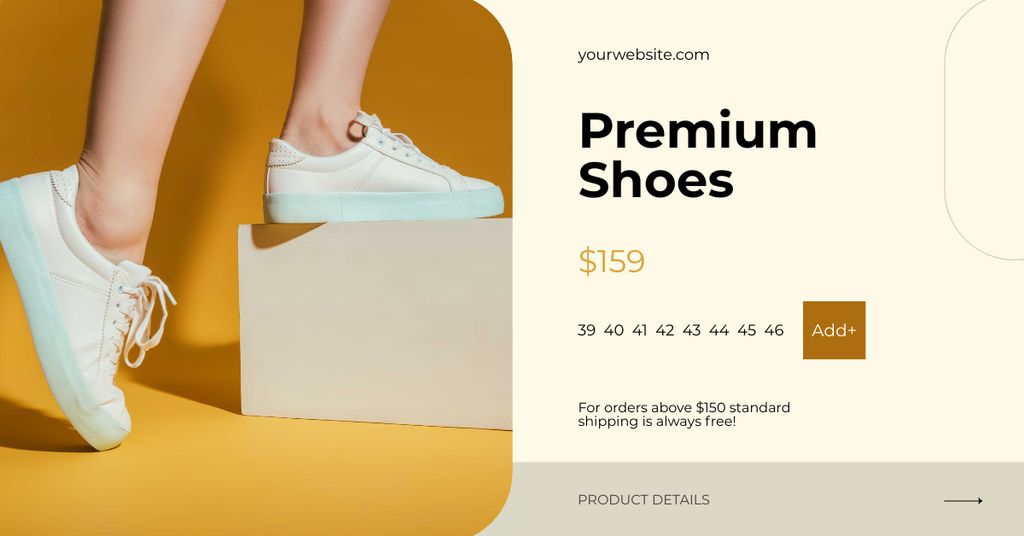 Premium Shoes Sale Offer Facebook ADデザインテンプレート