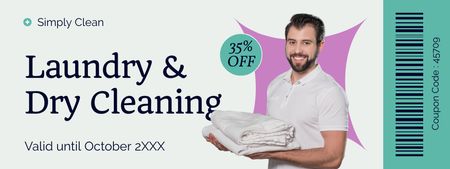 Discount Offer on Laundry and Dry Cleaning Services Coupon Design Template