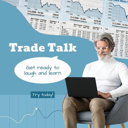 Entertaining Stock Trade Talk Announcement Animated Post Design Template