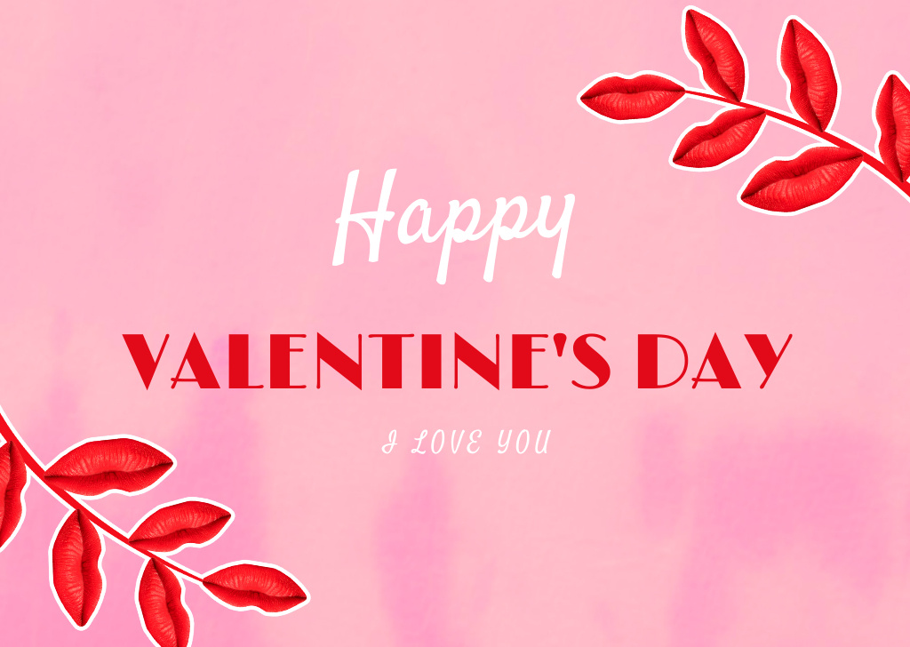Modèle de visuel Declaration of Love for Valentine's Day on Red - Card