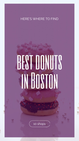 Best Donuts in Boston Instagram Video Story Design Template