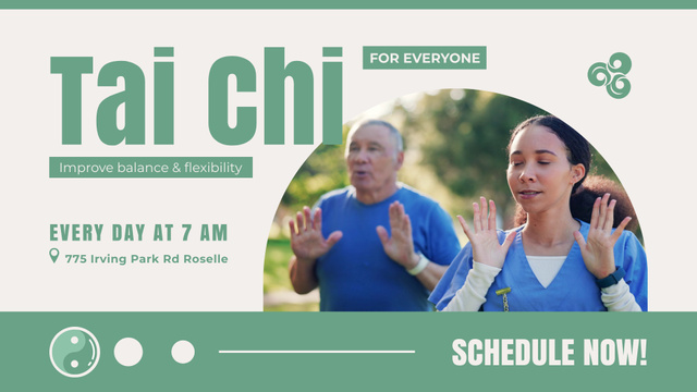 Impressive Tai Chi Outdoor Exercises Offer Full HD video Design Template