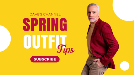 Tips for Designing Men's Spring Outfits Youtube Thumbnail – шаблон для дизайну