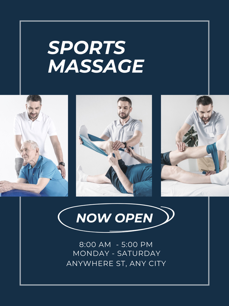 Sports Massage Therapist Services Poster US Design Template