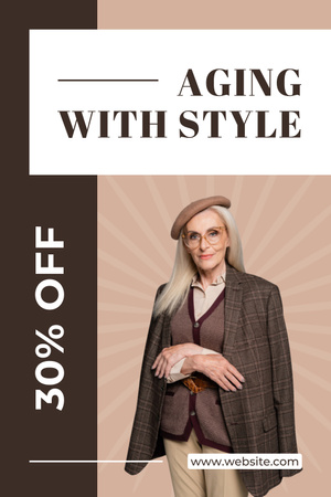 Plantilla de diseño de Stylish Outfits With Discount For Elderly Pinterest 