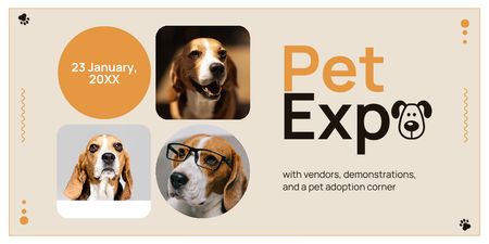 Convite para Expo Cães Twitter Modelo de Design