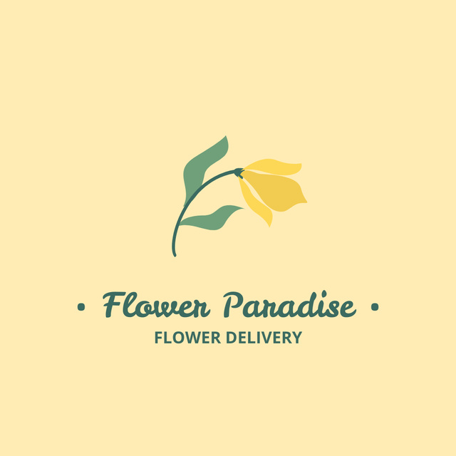 Flower Delivery Announcement Logoデザインテンプレート