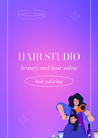 Plantilla de diseño de servicios de hair studio ad Flayer 