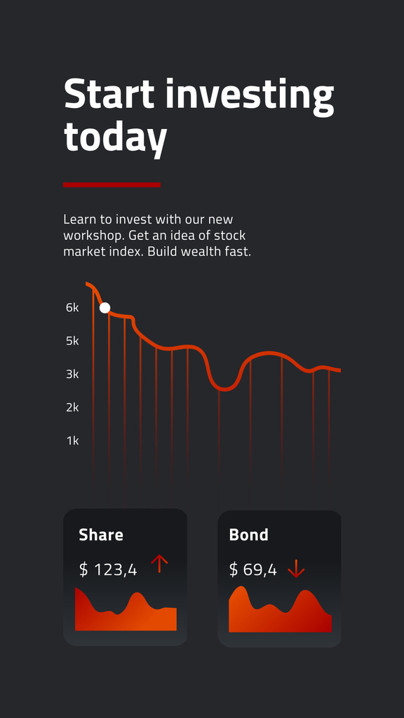 Designvorlage Chart with Investment statistics für Instagram Story