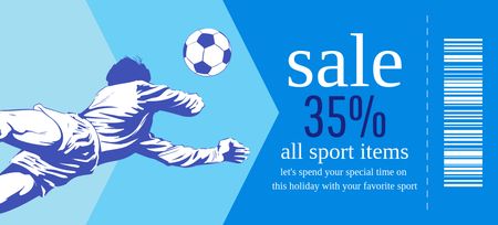 Designvorlage Discount on All Sporting Goods für Coupon 3.75x8.25in