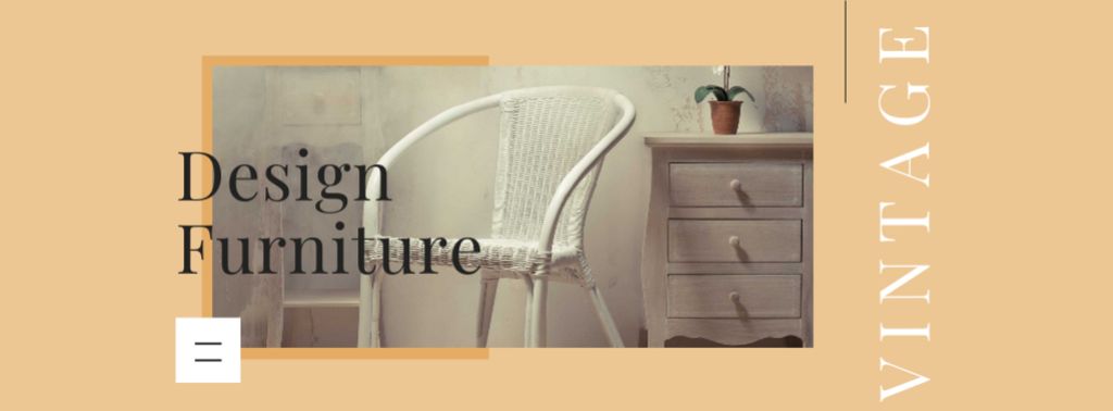 Design Furniture Offer with Modern Interior Facebook cover Šablona návrhu