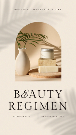 Plantilla de diseño de anuncio de belleza con crema cosmética Instagram Video Story 