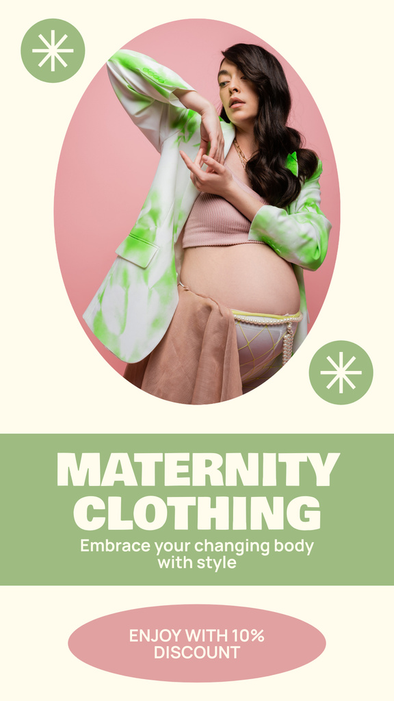 Offer Reduced Prices for Maternity Clothes and Outfits Instagram Story Modelo de Design