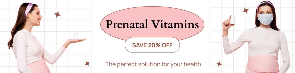 Platilla de diseño Ideal Vitamins for Pregnant Women with Discount Twitter
