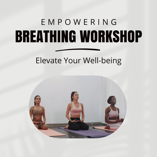Breathing Workshop With Workout Announcement Animated Post Πρότυπο σχεδίασης