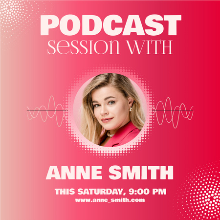 Pink and White Podcast Session Promotion Instagram Design Template