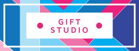 Gift Studio Offer on Colorful Pattern Facebook cover Design Template