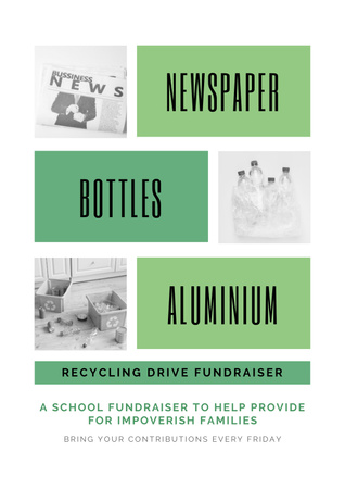 Designvorlage Ankündigung einer Wohltätigkeitsveranstaltung mit Flaschen für Poster