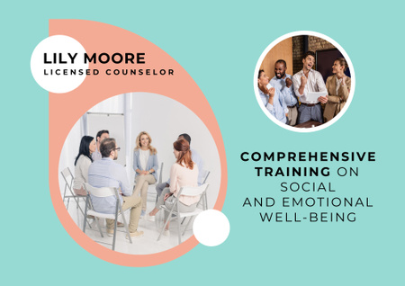 Compassionate Counselor Trainings On Social Well-being Offer Poster B2 Horizontal – шаблон для дизайну