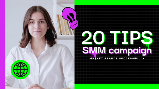Plantilla de diseño de Offer Tips for Successful SMM Campaign YouTube intro 