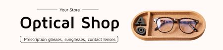 Optical Store Ad with Glasses and Accessories Ebay Store Billboard Design Template