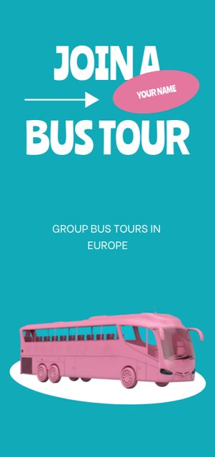 Delightful Bus Travel Tour Announcement Flyer DIN Large tervezősablon