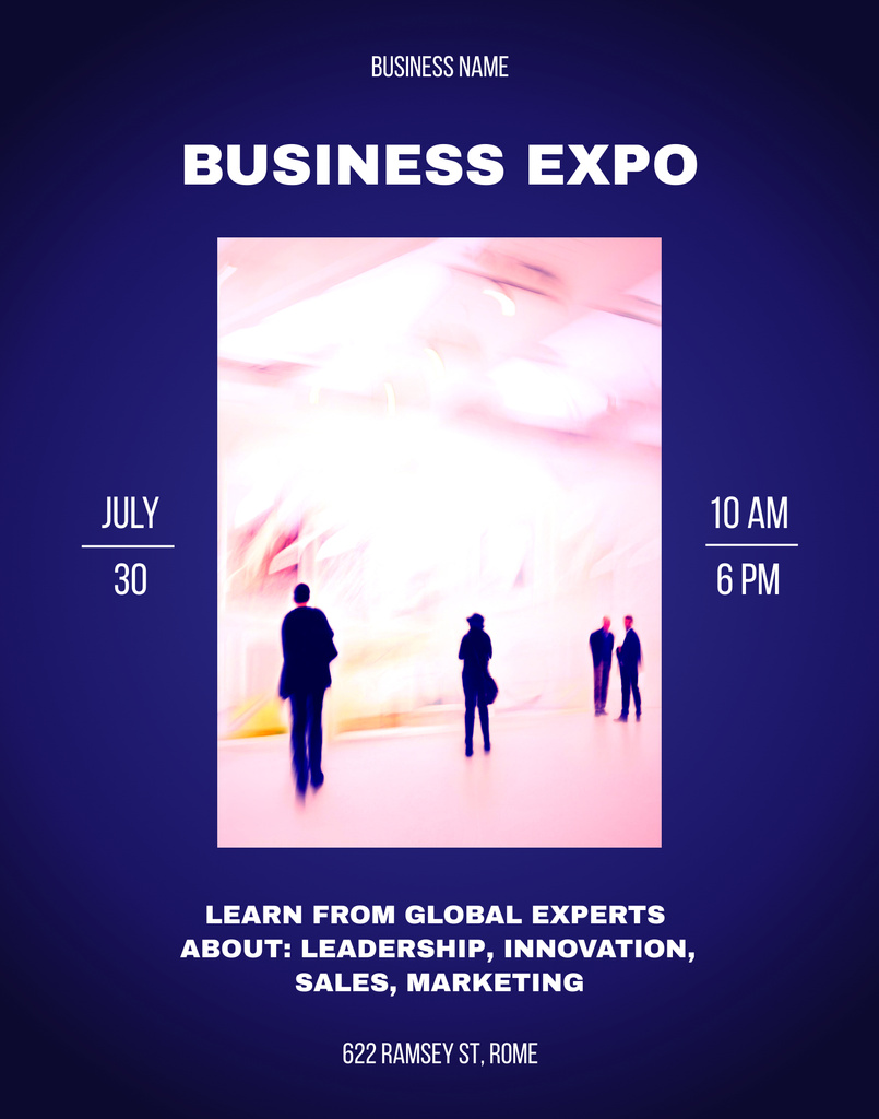Business Event Announcement on Dark Purple Poster 22x28inデザインテンプレート
