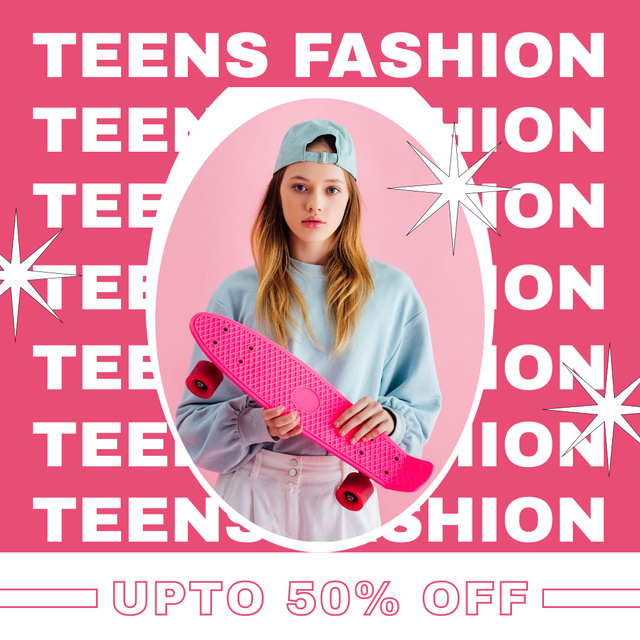 Teens Fashionable Looks Sale Offer Instagram Design Template