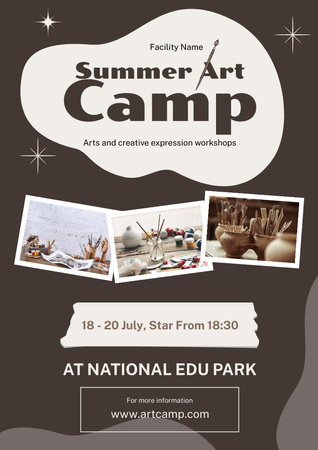 Summer Art Camp Ad Poster A3 Design Template