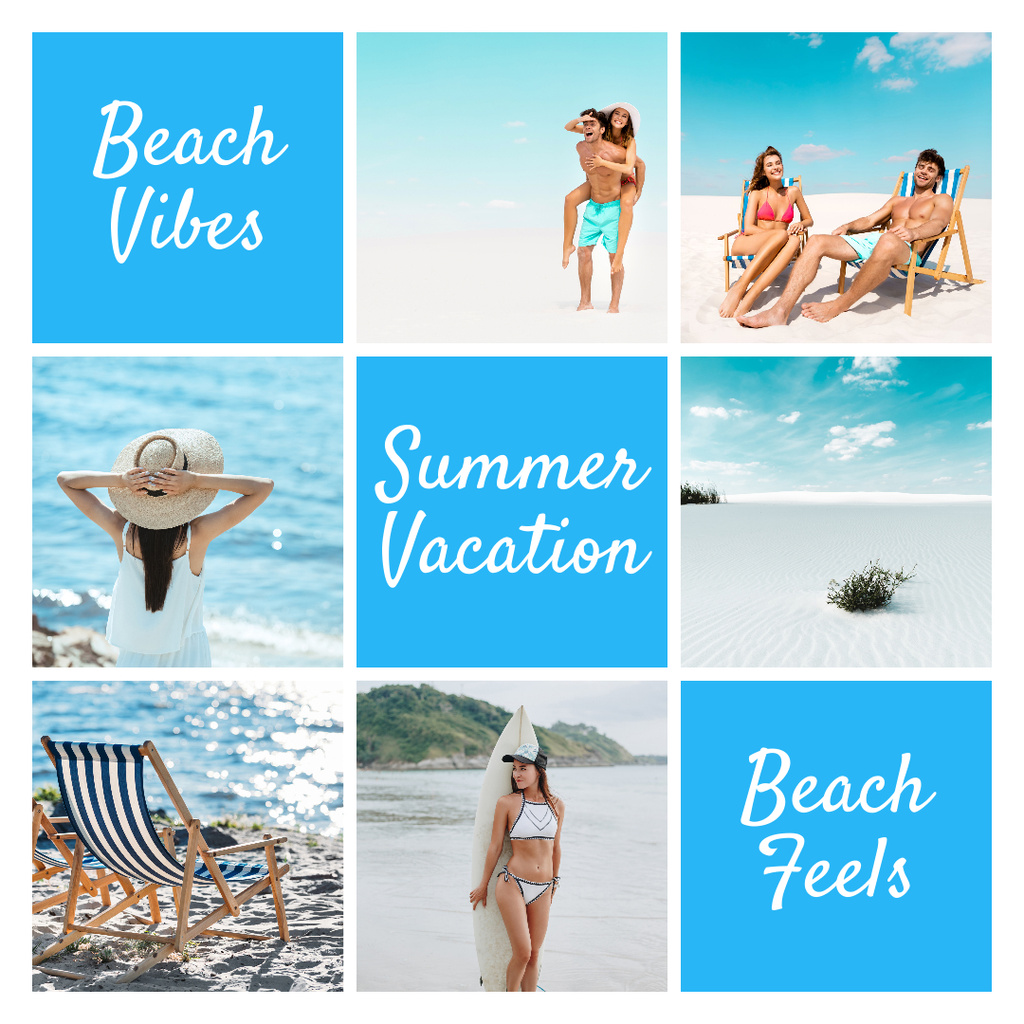 Ontwerpsjabloon van Instagram van People on Summer Vacation by Sea