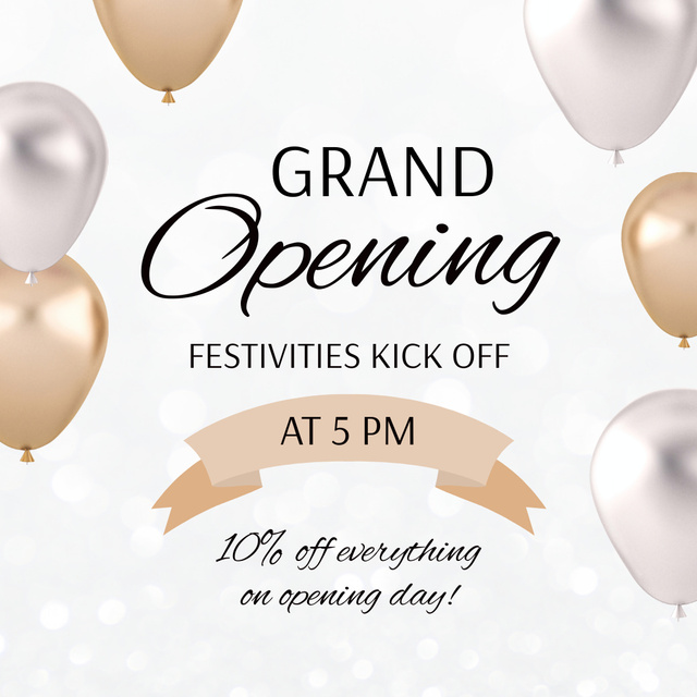 Grand Opening Festivities Kick Off With Discounts Animated Post Design Template