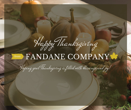 Thanksgiving Dinner with Roasted Turkey Facebook Design Template