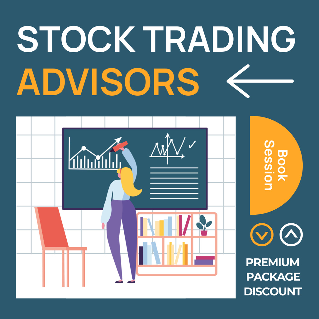 Premium Package Discounts on Stock Trading Advisor Services Instagram Šablona návrhu