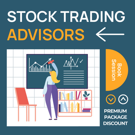 Premium Package Discounts on Stock Trading Advisor Services Instagram Design Template