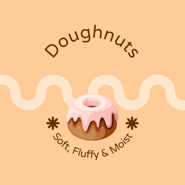 Doughnut Shop Promo with Creamy Sweet Treat Animated Logo – шаблон для дизайна