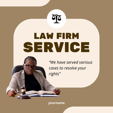 Plantilla de diseño de Law Firm Services Offer with Scales Instagram 